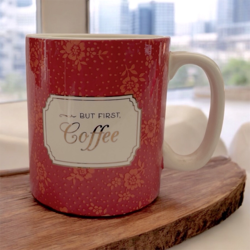 Jo-Ann Stores Dark & Light Pink Large Floral Coffee Mug